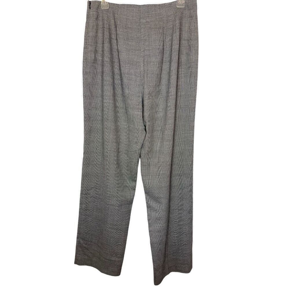 DANA BUCHMAN Black & White Microdot Wool Dress‎ Pants, Size 12
